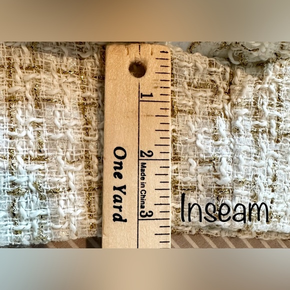 Di Di Classic Women’s Tweed Style Double-Button Front Sailor Shorts Beige ~New~ - Picture 9 of 12